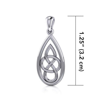 Teardrop Celtic Knotwork Sterling Silver Pendant TPD4197